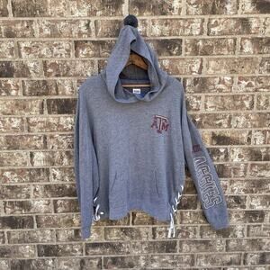 Texas A&M Womens Hoodie LG Side Laced Victoria Secrets Pink X 5th & Ocean Aggies